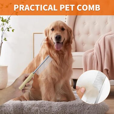 Набір гребінців для грумінгу тварин: гребінці для собак та котів з нержавіючої сталі, для видалення підшерстка