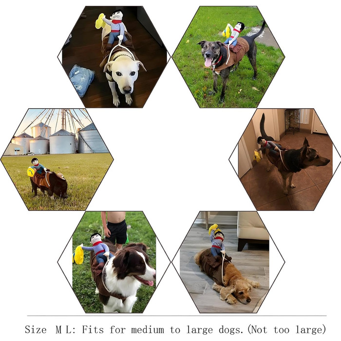 Костюм для собак на Хелловін: ковбойський набір, теплий та зручний, розмір X-Large