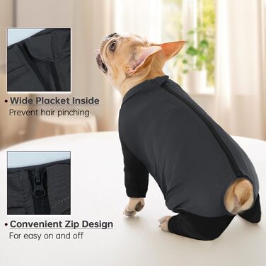 Комбінезон для собак, теплий, вітронепроникний, для маленьких, середніх та великих порід (L, сірий)
