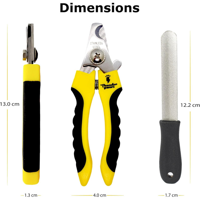 Професійна кусачка для обрізання кігтів собак Thunderpaws з захистом, блокуванням та пилочкою (середній-великий, зелений). Середній-великий, зелений (малий-середній, жовтий)