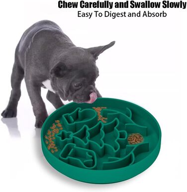Миска для собак Slow Feeder з присосками, силіконовий килимок протиковзкий, запобігає ковтання, корисна, нетоксична (Зелений)