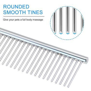Гребінець для собак Andiker з нержавіючої сталі, щітка для грумінгу тварин великих, середніх та маленьких порід, котів, коней (L) (S)