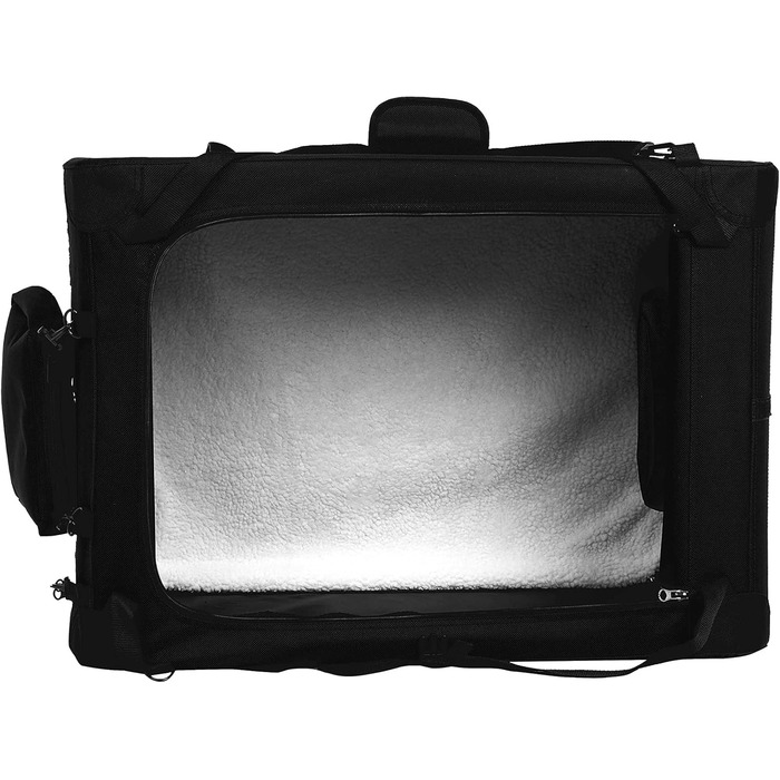 Транспортна переноска для собак Amazon Basics, складна, м'яка, чорна, 76 x 53 x 53 см