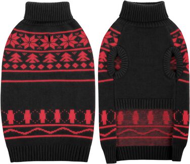 Пуловер для собак на Різдво, теплий зимовий пуловер для маленьких собак, без рукавів, розміри XS-2XL (XXL: обхват грудей 71 см), чорний з сніжинками