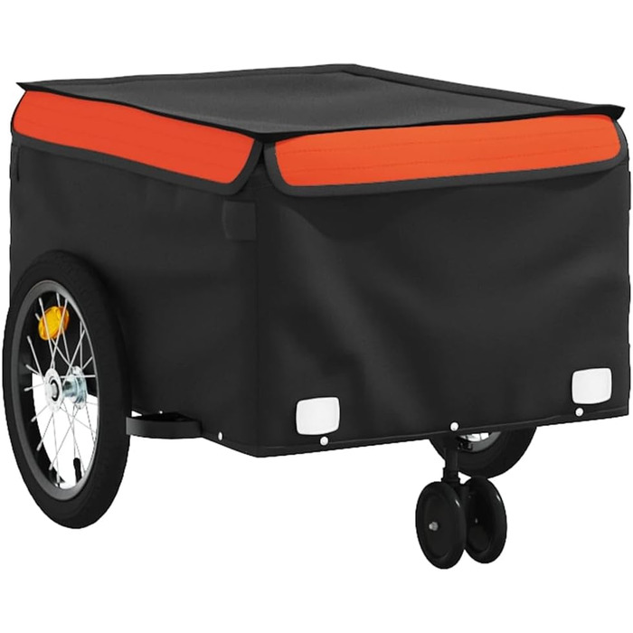 Дитячий причіп-транспортер для собак, чорно-помаранчевий, 45 кг, сталь. Легко монтується