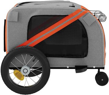 Причіп для велосипеда для собак Оранжево-чорний, Oxford-тканина та залізо, LH68839