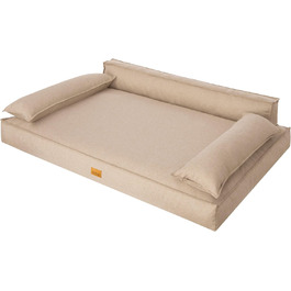 Ліжко-матрац для собак DOGGY XXL 120x77 см, бежеве, зручне спальне місце для малих і великих собак, лежак для домашніх тварин