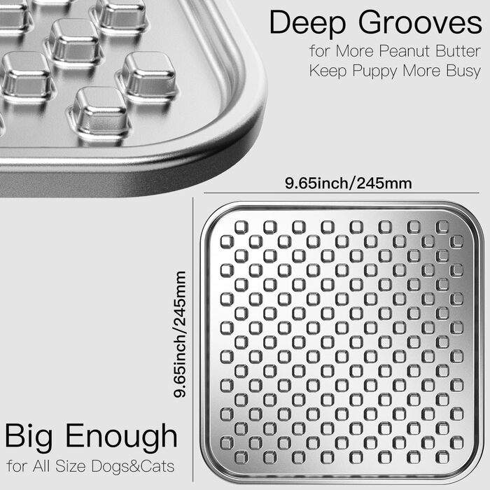 Лежак-лежанка для собак Schleckmatte з нержавіючої сталі 304, антиковзаюча, протиковзаюча, для собак та котів, запобігає ковтання, міцна та довговічна, знімає тривогу та нудьгу, придатна для миття в посудомийній машині (1 шт.)