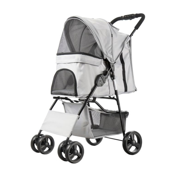 Візок для собак Сенна сірий, зручний для прогулянок