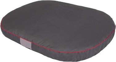 Кругла лежанка для собак, підстилка для собак різних розмірів - міцна, водонепроникна, з м'якою піною, для тварин, для використання на вулиці та прання - 87x68x15 см, сіра L