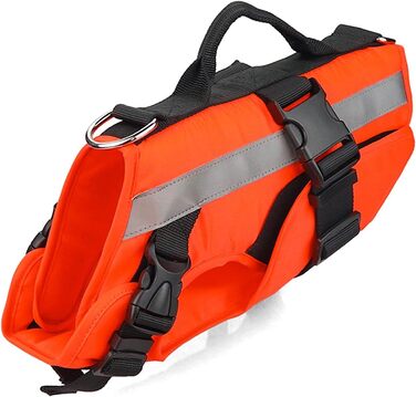 Рятувальний жилет для собак PETCUTE з ручкою та світловідбиваючими елементами, для малих, середніх та великих собак, для плавання, катання на човні та каяку (L)