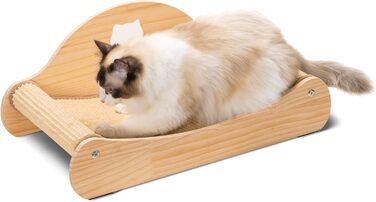 Кігтеточка Avont з сизалю та дерева, лежанка для котів, м'які когтешлі для сну