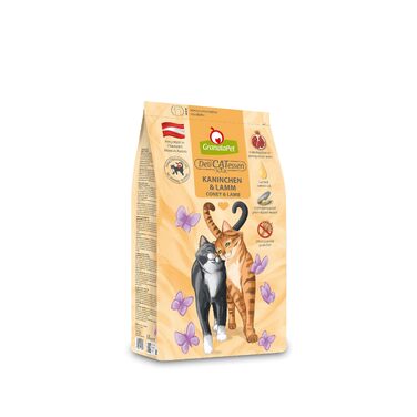 Сухий корм для дорослих котів GranataPet DeliCatessen з кроликом та ягнятим, беззерновий, без цукру, 1.8 кг