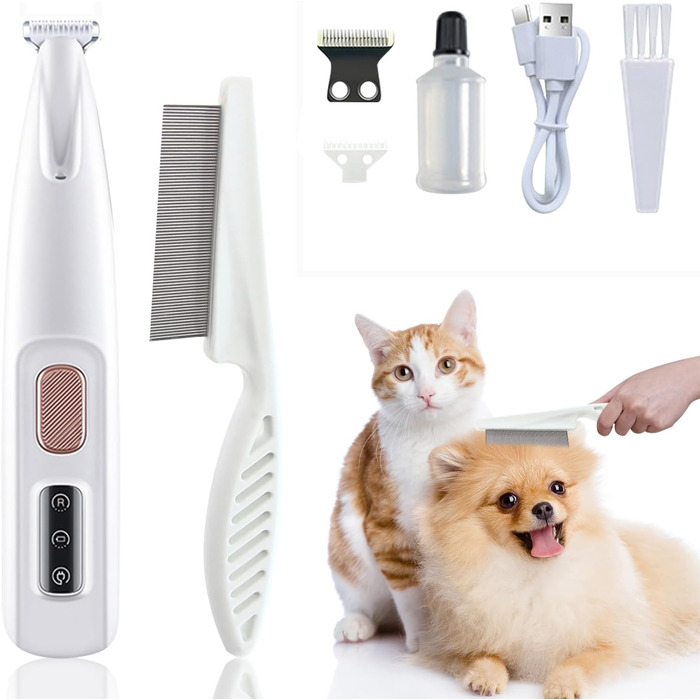 Триммер для стрижки кігтів Paw Trim Pro: безшумний електричний триммер для собак та котів з гребінцем від бліх