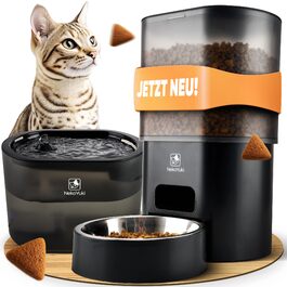 Автоматичний годівниця та поїлка для котів 2в1 з Wi-Fi, 3L, без сонячних панелей, керування через додаток