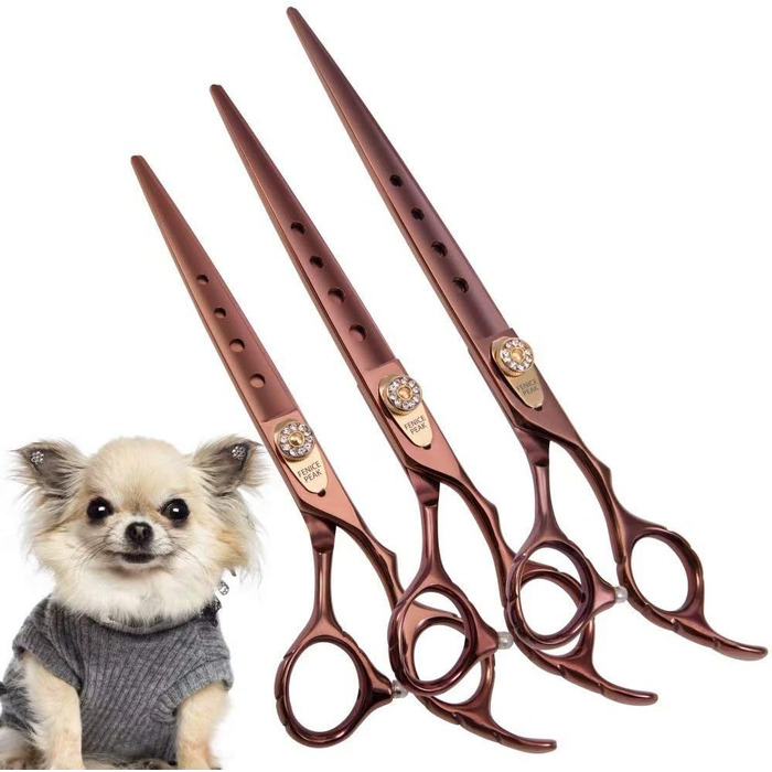 Ножиці для грумінгу собак та котів Fenice Peak, 440C, японська сталь, 17.8 см