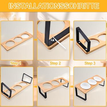 Набір мисок для котів ZOBMIO (3 шт.) з нахилом 15°, 12.5 см, 200 мл, з підставкою з силікону, придатні для миття в посудомийній машині, для котів та маленьких собак