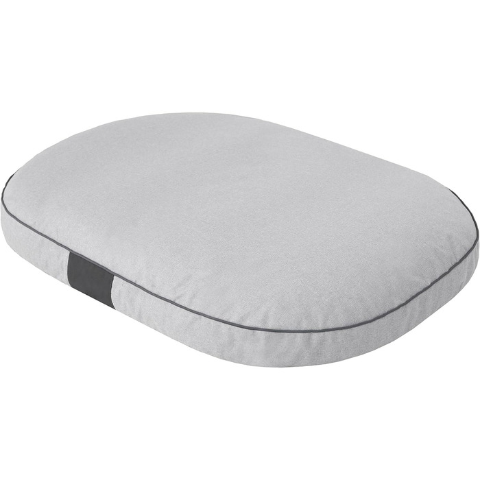 Килимок для собак, ліжко для собак, матрац для собак, лежанка для собак, кошик для собак, диван для собак, овальний матрац для собак, малі породи собак, M - 70 x 50 см, сірий, екологічні лляні тканини