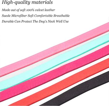Елегантний нашийник та поводок для собак HALFSUMO з діамантами, з м'якого велюру та шкіри, регульований, для малих та середніх порід, рожевий колір