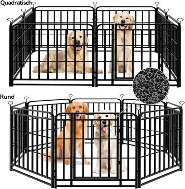Кіягро вольєр для цуценят 544см, 100см висотою, 8-секційний розкладний вольєр для тварин з дверима, вольєр для собак, котів, кроликів, для саду, без інструментів, 8 секцій