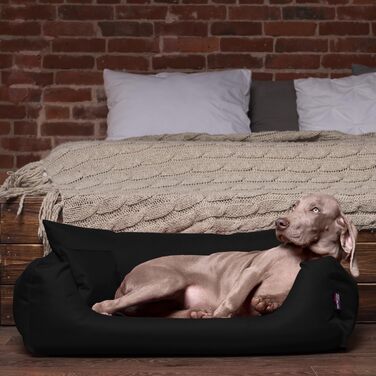 Tierlando® Hundebett NEMO: зручне ліжко для собак з Oxford 600D, знімний матрац та пральна наволочка, розмір 65x50 см, чорний колір