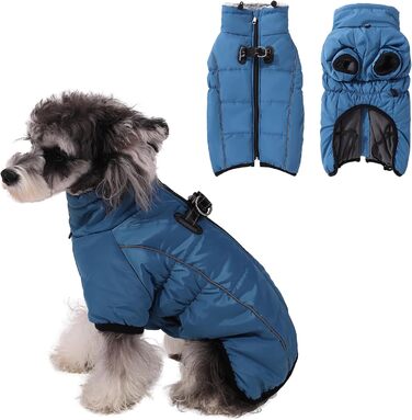 Теплий зимовий одяг для собак Savlot: водонепроникна куртка з флісовою підкладкою для малих, середніх та великих собак, XL, блакитна