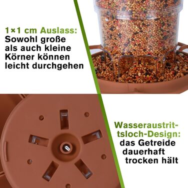 Кормушка для птахів на підвіску, 820 мл, складана, вологостійка, пластикова, для балкона та саду (колір: коричневий)