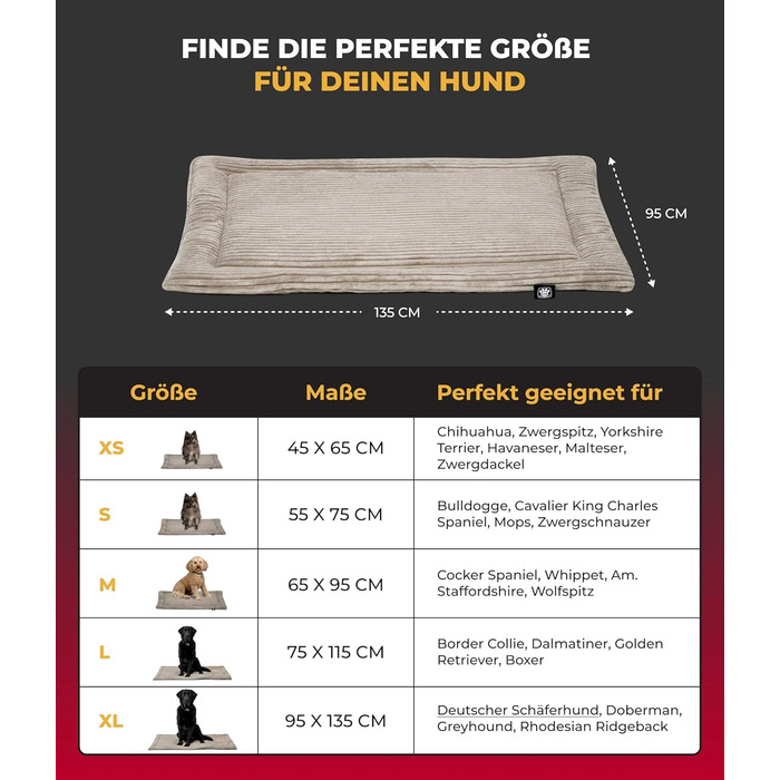 Килимок для собак HS-Hundebett® з підкладкою Cord, XS – Практичний та зручний – Зручна лежанка для собак – М'яка та затишна – Зелений, Made in DE, 95x135 см