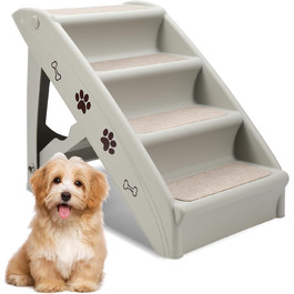 Сходинка для собак Vigevee: складана, 4 ступені, 48.5 см, до 75 кг, з антиковзним покриттям для собак та котів