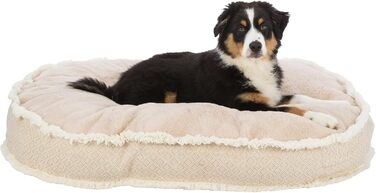 Ліжко для собак та котів TRIXIE Kuscheliges Boho, овальне, 100x85 см, бежеве - знімний, пральний чохол