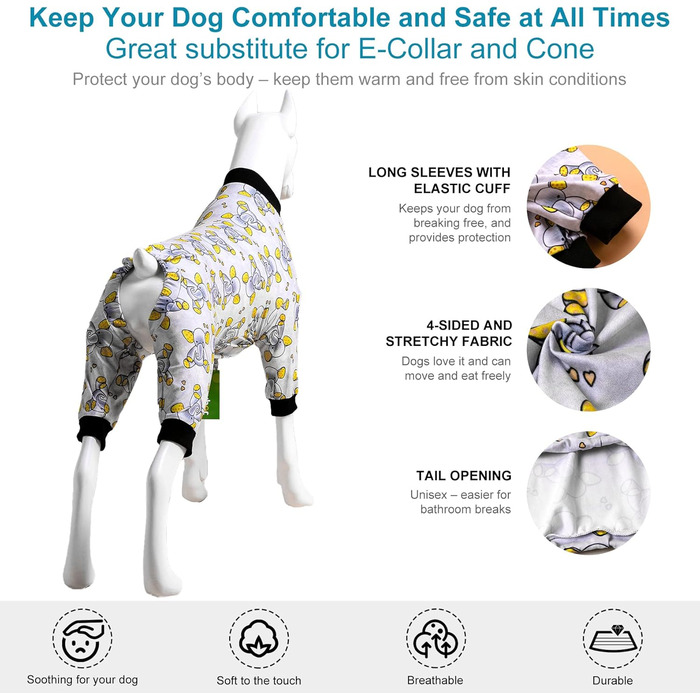 Піжама для великих собак LovinPet, рожевий принт, розмір M (XXX-Large, жовтий), обтислий крій