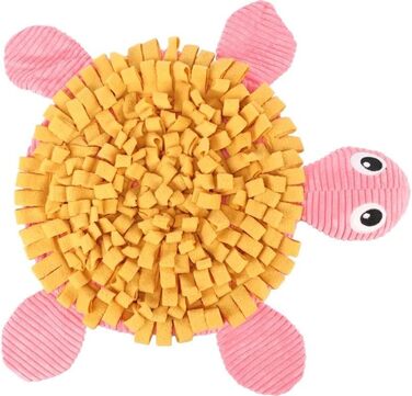 Килимок-іграшка для цуценят Flamingo Morgano Schildkröte: жовтий та бежевий, 38x39x6,5 см, з антиковзаючою основою, пищалкою та шурхотом, для наповнення ласощами