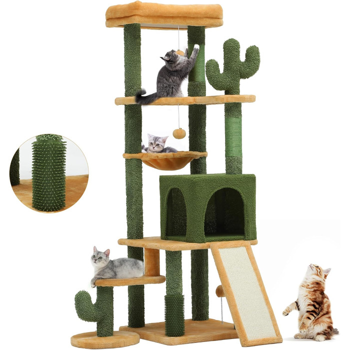 Котячий комплекс YITAHOME з подряпальниками, будиночком та іграшками, 82x74x153 см