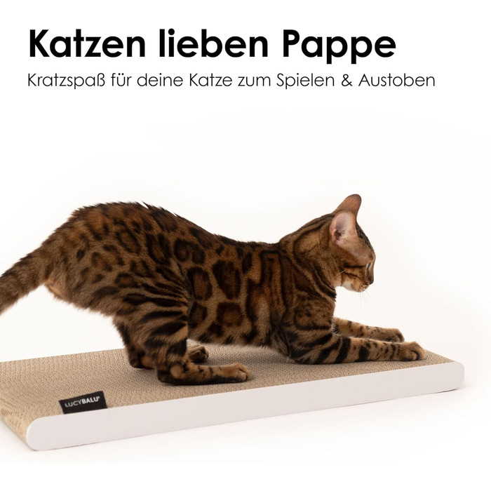Килимок для котів LucyBalu® з гофрокартону | Килимок-картон для котів | Килимок для дряпання котів | Дряпка для котів з гофрокартону | Двосторонній килимок для котів | Килимок для котів, білий