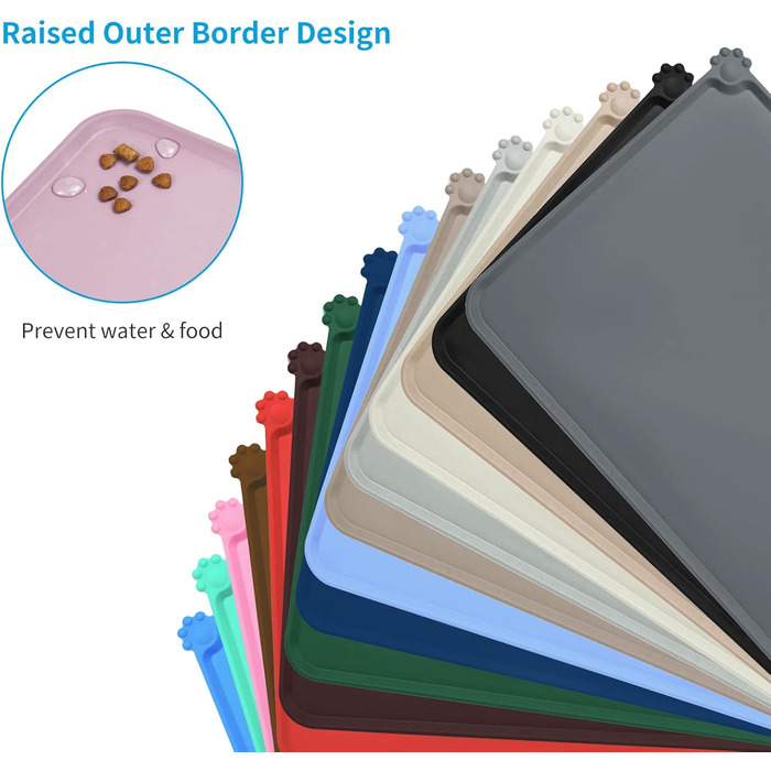 Силіконовий килимок для годування собак та котів AUDWUD, водонепроникний, антиковзкий, 47x30 см, персиково-рожевий