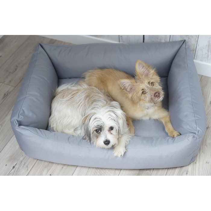 Водонепроникне собаче ліжко 4L Textil Koko для великих собак, кошик, знімний та пральний чохол, подушка, сірий (100x80 см)