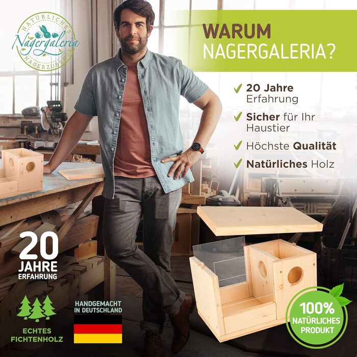 Преміум пісочник для хом'яків, мишей, щурів та дегу Nagergaleria® з унікальною системою збору бруду