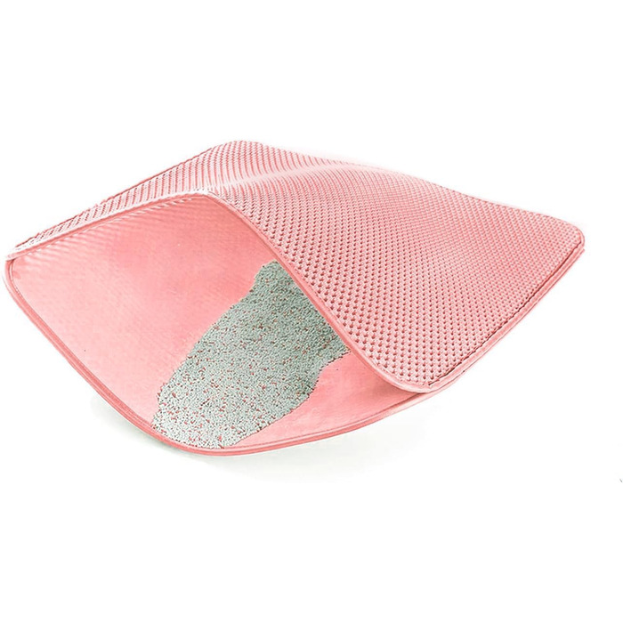 WePet Килимок для котячого лотка, лоток-мат для котів - середній розмір, стільникова структура, двошаровий килимок, без фталатів, для контролю сечі та води, легко миється, контролює розсипання наповнювача, 61 x 38.1 см, Бежевий (30x25 дюймів (упаковка з 1