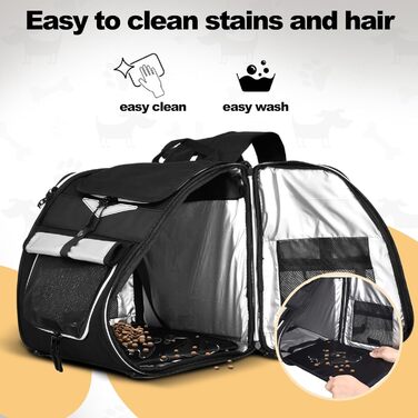 VENFOREST Кошик на велосипед для собак, складаний рюкзак-переноска для тварин з ременем безпеки, водонепроникний кошик для домашніх тварин, підходить для котів, кошенят, цуценят, собак (Чорний)