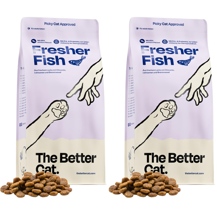 Сухий корм для котів The Better Cat Super Premium з лососем, беззерновий, з пробіотиками, 1 кг (набір 2 шт)
