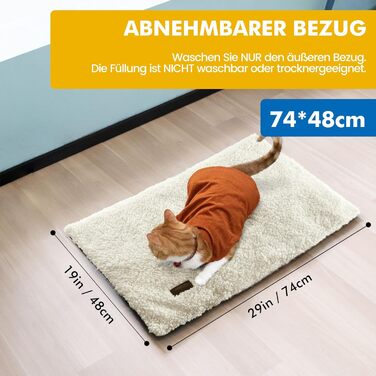 Самогріюча лежанка для котів на підвіконня, 90x28 см, бежева. Лежанка-грілка для кота, м'яка та нековзна, 74x48x3 см