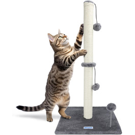 Котячий кігтетоп Nobleza, 80 см, сірий, з мотузкою та іграшкою