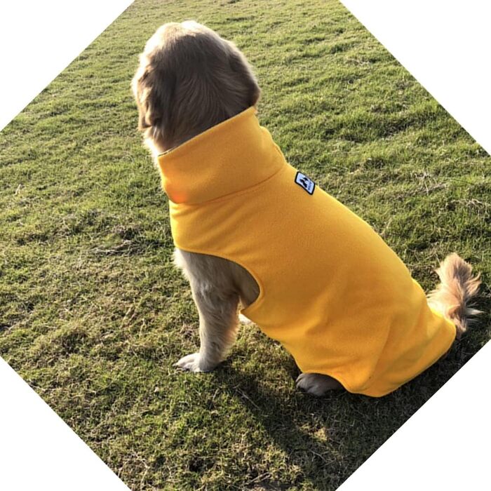 Зимовий пуловер для собак з флісу Polar Fleece - теплий одяг для собак. Зимова куртка для собак з бавовни (S, жовтий)