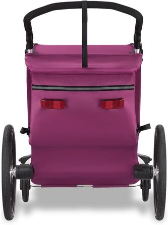 Причіп для велосипеда Fuxtec Sportfux на 2 місця, з багажником, світловідбивачами, ручкою-штовхачем, захистом від дощу та сонця, складаний, фіолетовий FX-FA1