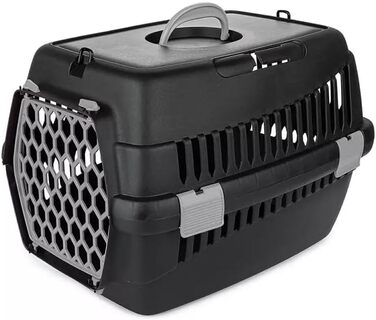 Транспортна переноска для котів та собак TEDDY Grau – міцна, добре провітрювана, 56x37x37 см