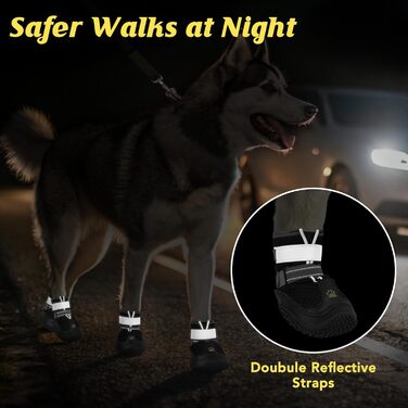 Зручні собачі черевики LUCKYPAW з дихаючої сітки для захисту лап влітку та взимку. Антиковзкі, з відбиваючими елементами, для прогулянок, хандрингу та активного відпочинку на вулиці.