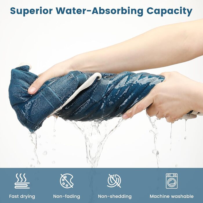 Рушник для собак PETTOM, блакитний, розмір M, мікрофібра, з клямками