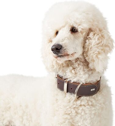 Нашийник для собак Hunter Aalborg Special, шкіряний, міцний, комфортний, розмір M, темно-коричневий, 80 см