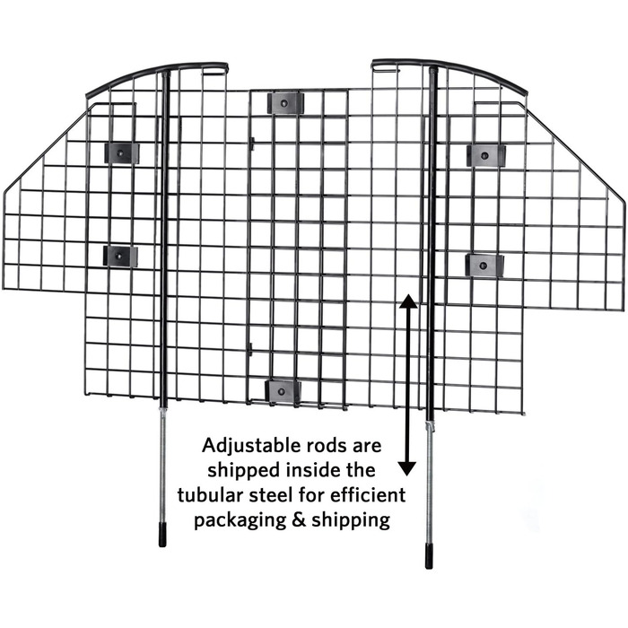 Захисний бар'єр для SUV Midwest Homes for Pets, 6 труб, чорний, модель 11 (Матовий чорний, оцинкований, розмір XS (до 4,53 кг))