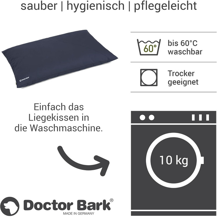 М'яке ліжко для собак великих порід Doctor Bark GreenLabel: зелена, XL, легко миється